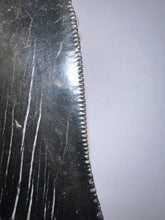 Load image into Gallery viewer, Large Megalodon Jet Black Fossil Shark Tooth 4.31 Inches Incredible Serrations! Not Repaired!
